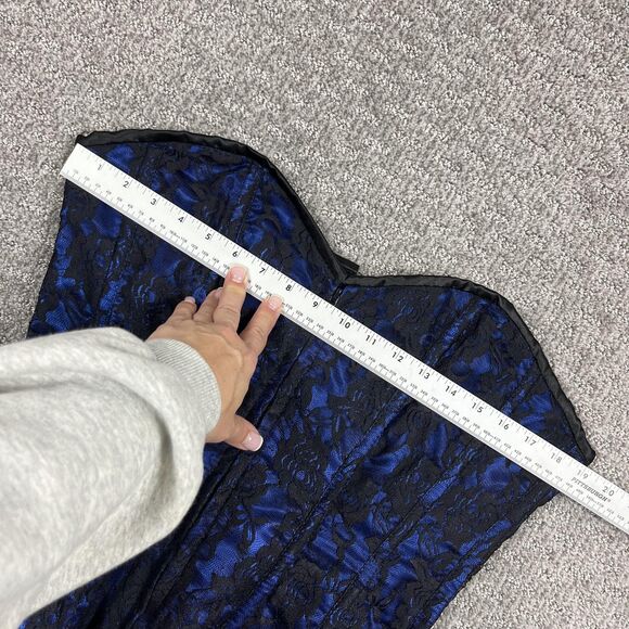 Lavish Daisy Corsets Top Women XL Blue Black Lace Dark Floral Whimsigoth Bustier - Picture 5 of 11